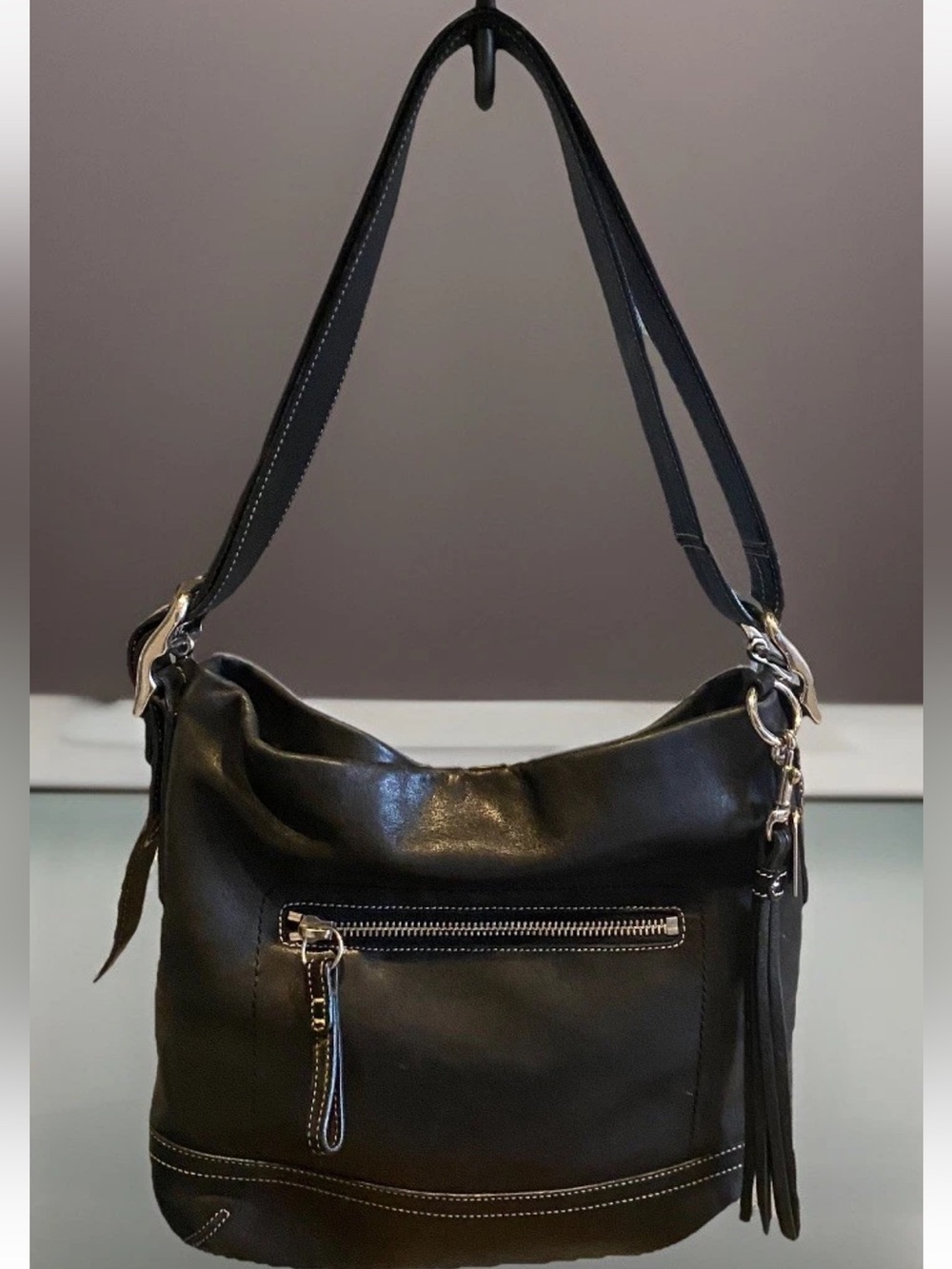 Vintage Y2K Coach Soho 1415 Black Leather Crossbody Shoulder Hobo Bag